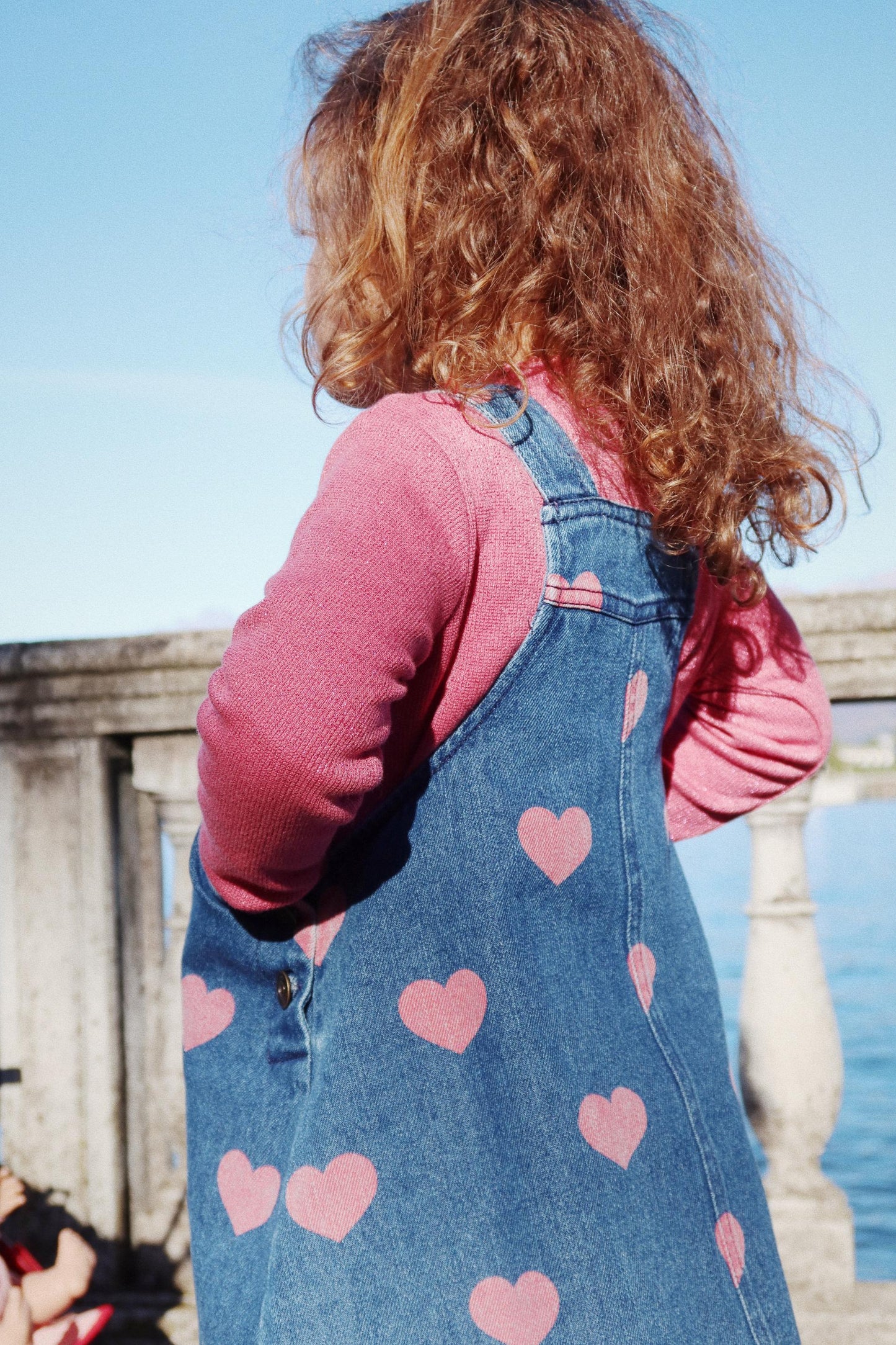 MAGOT Denim Organic Cotton Overall Dress Hearts