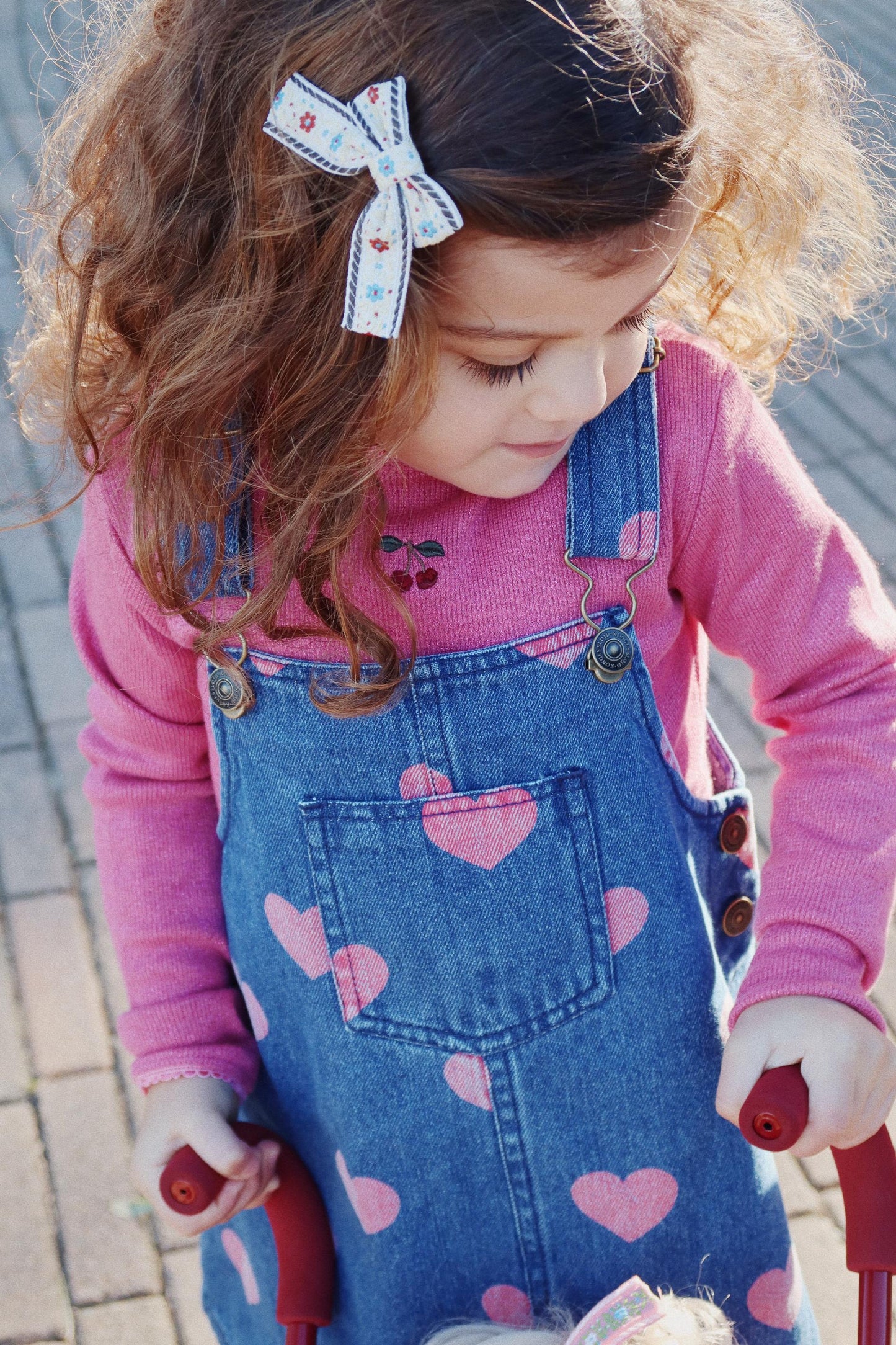 MAGOT Denim Organic Cotton Overall Dress Hearts