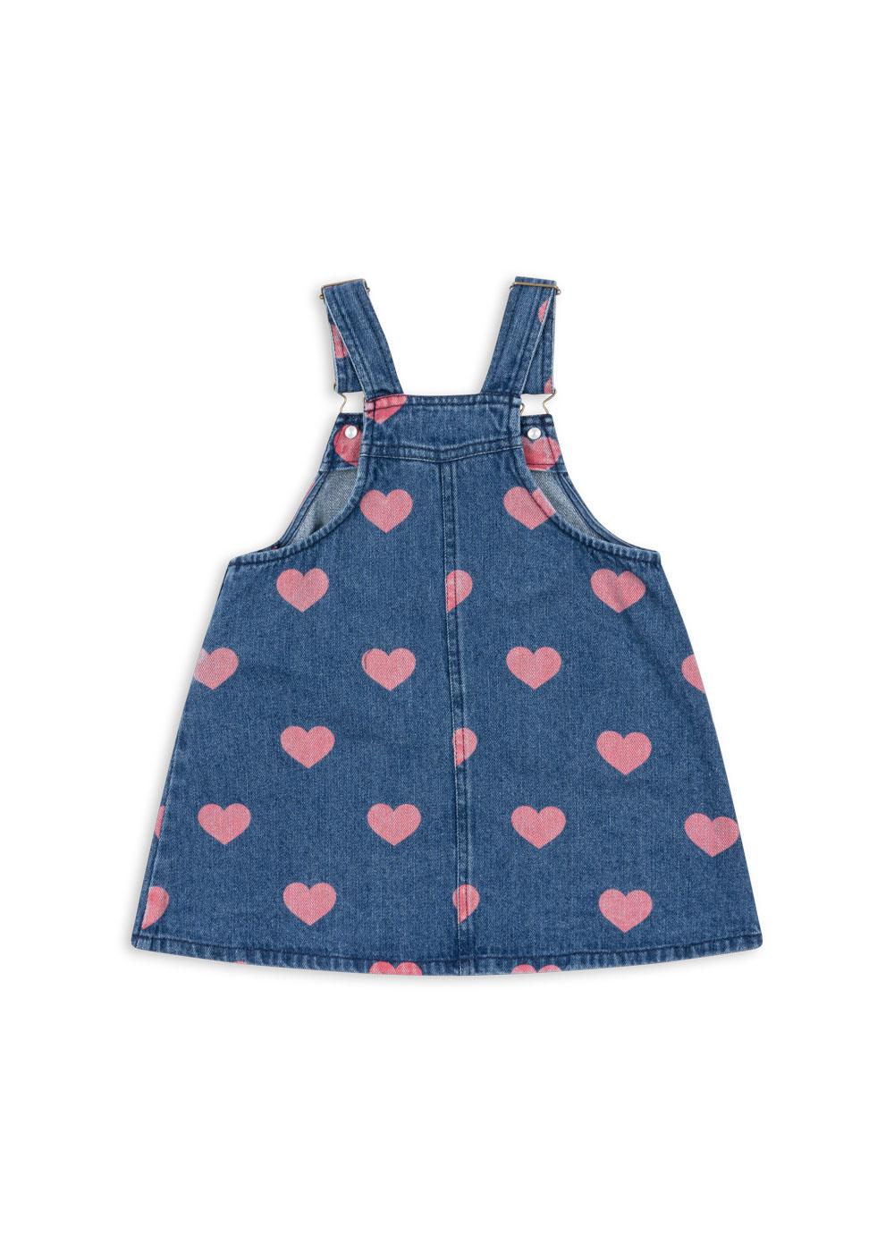 MAGOT Denim Organic Cotton Overall Dress Hearts