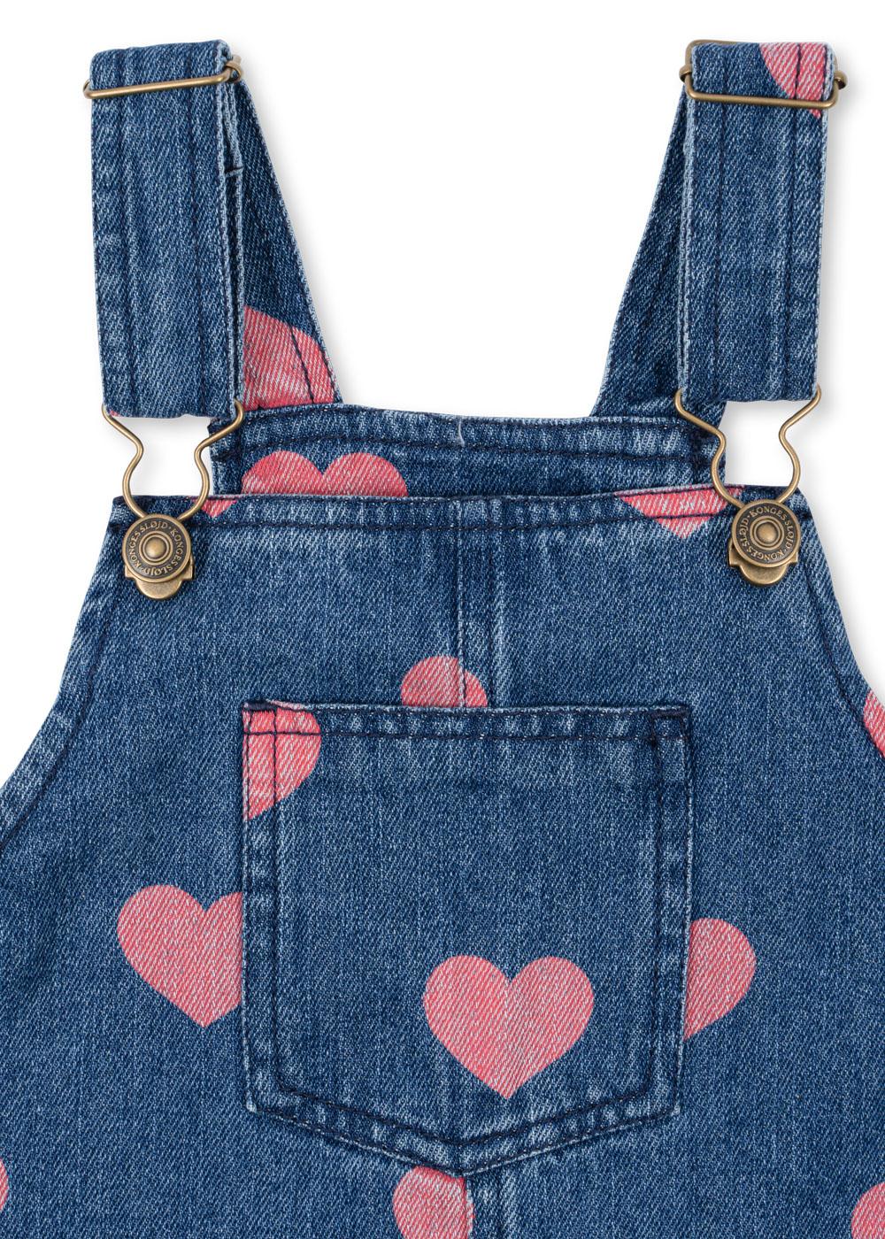 MAGOT Denim Organic Cotton Overall Dress Hearts