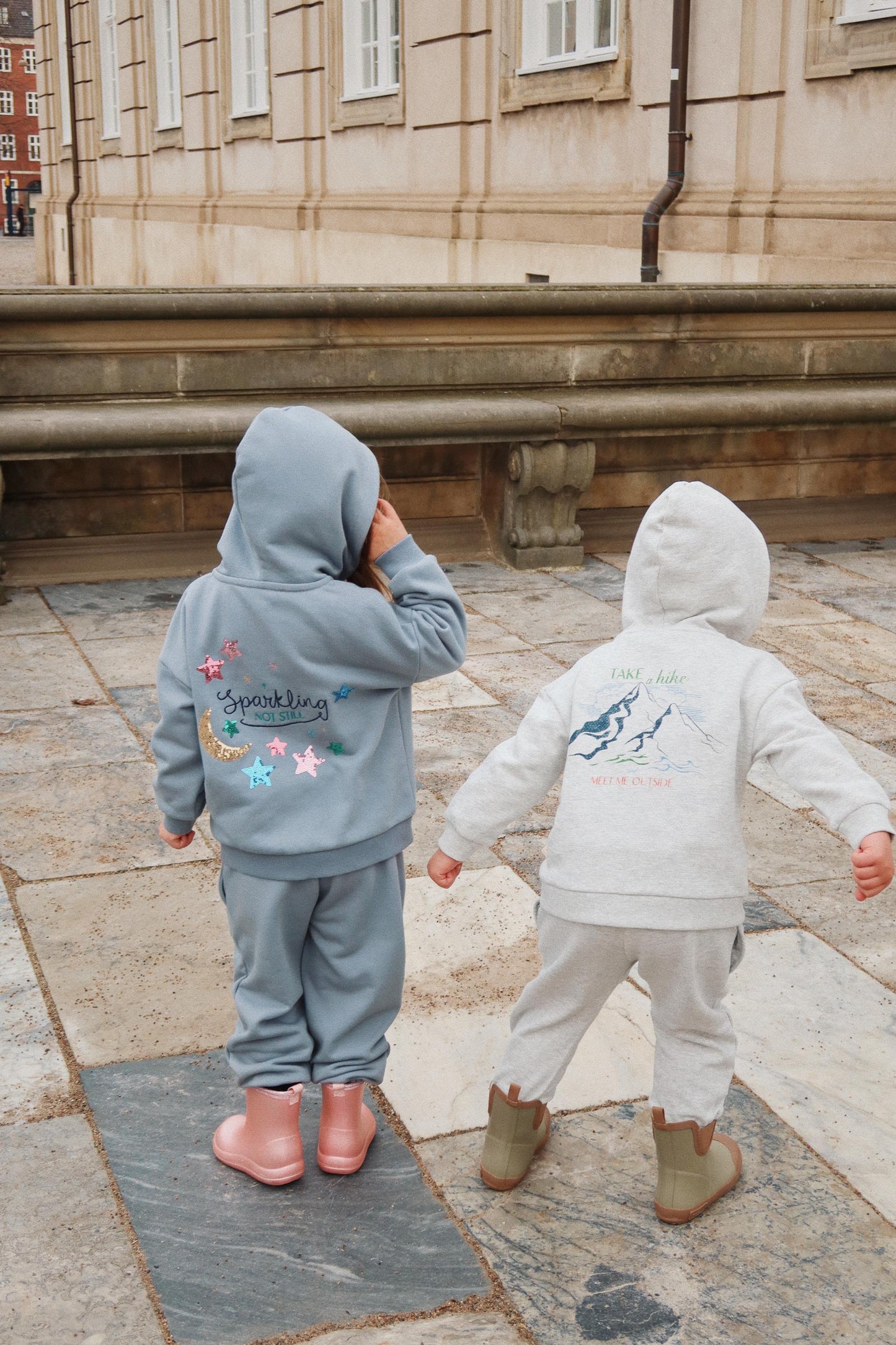 LOU SEQUINS Organic Cotton Sweatshirt Hood Tradewinds