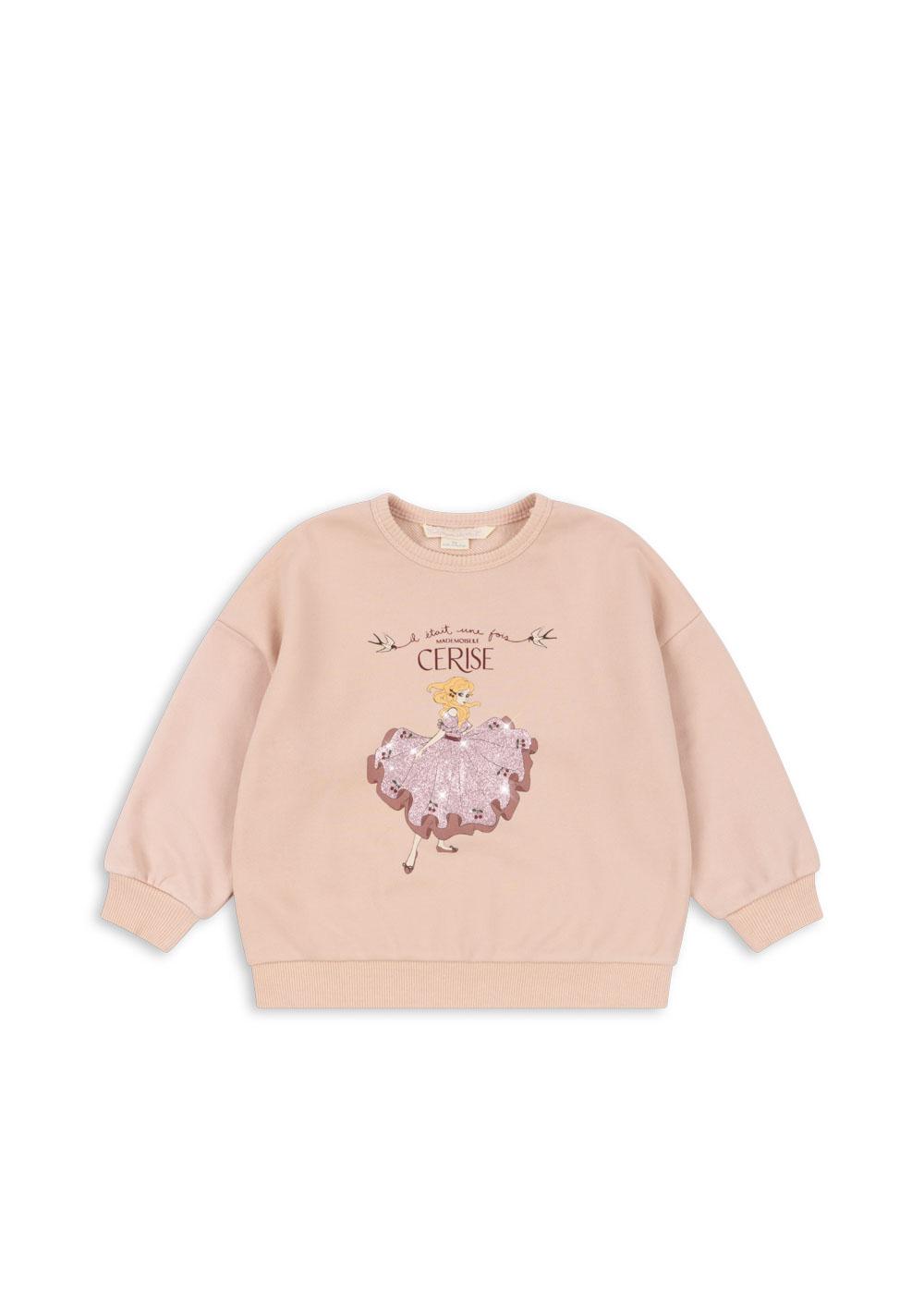 LOU Glitter Organic Cotton Sweatshirt Cameo Rose