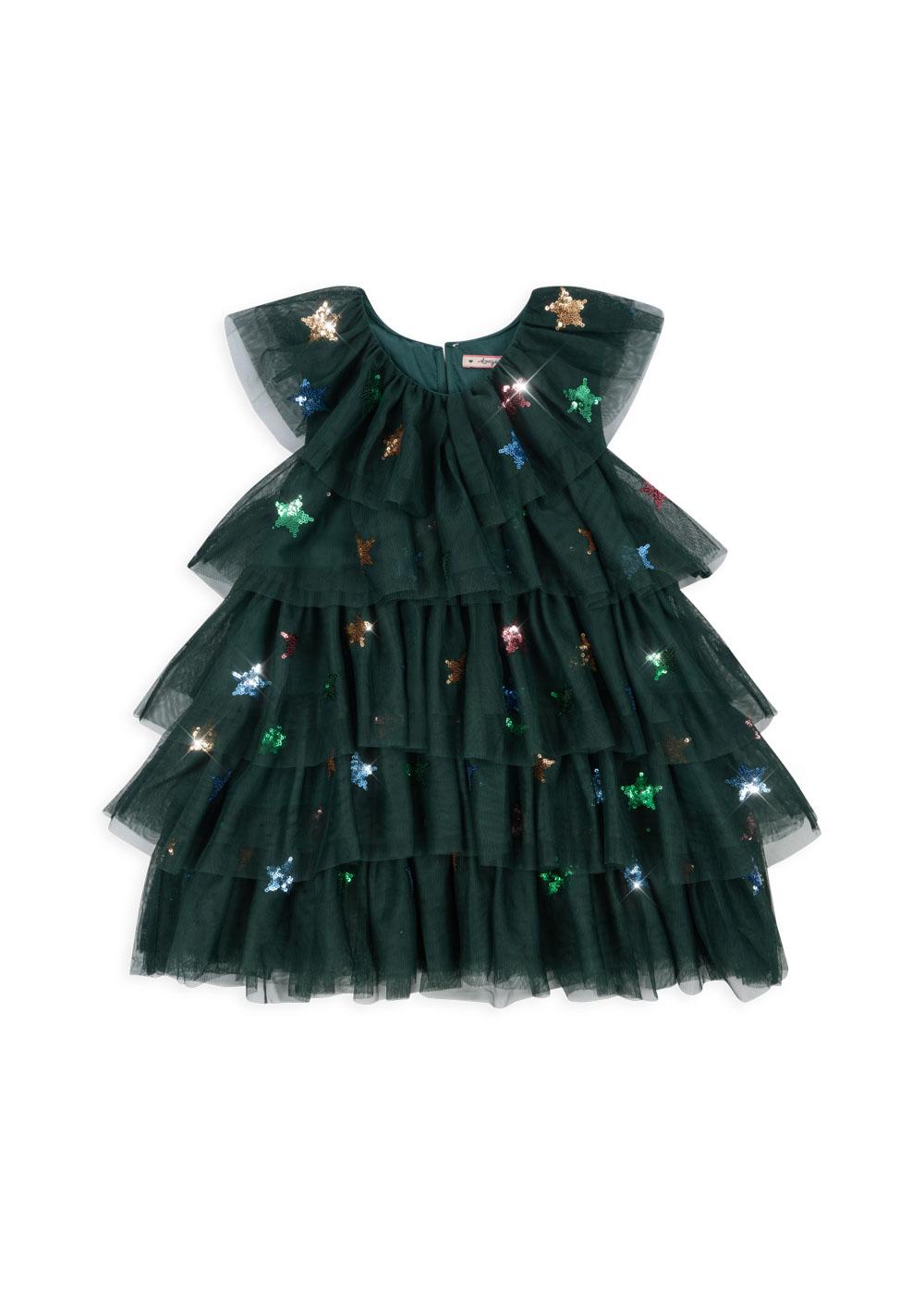 YVONNE Christmas Sleeveless Tulle Dress Hunter Green