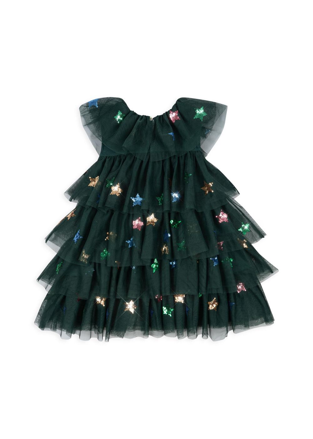 YVONNE Christmas Sleeveless Tulle Dress Hunter Green