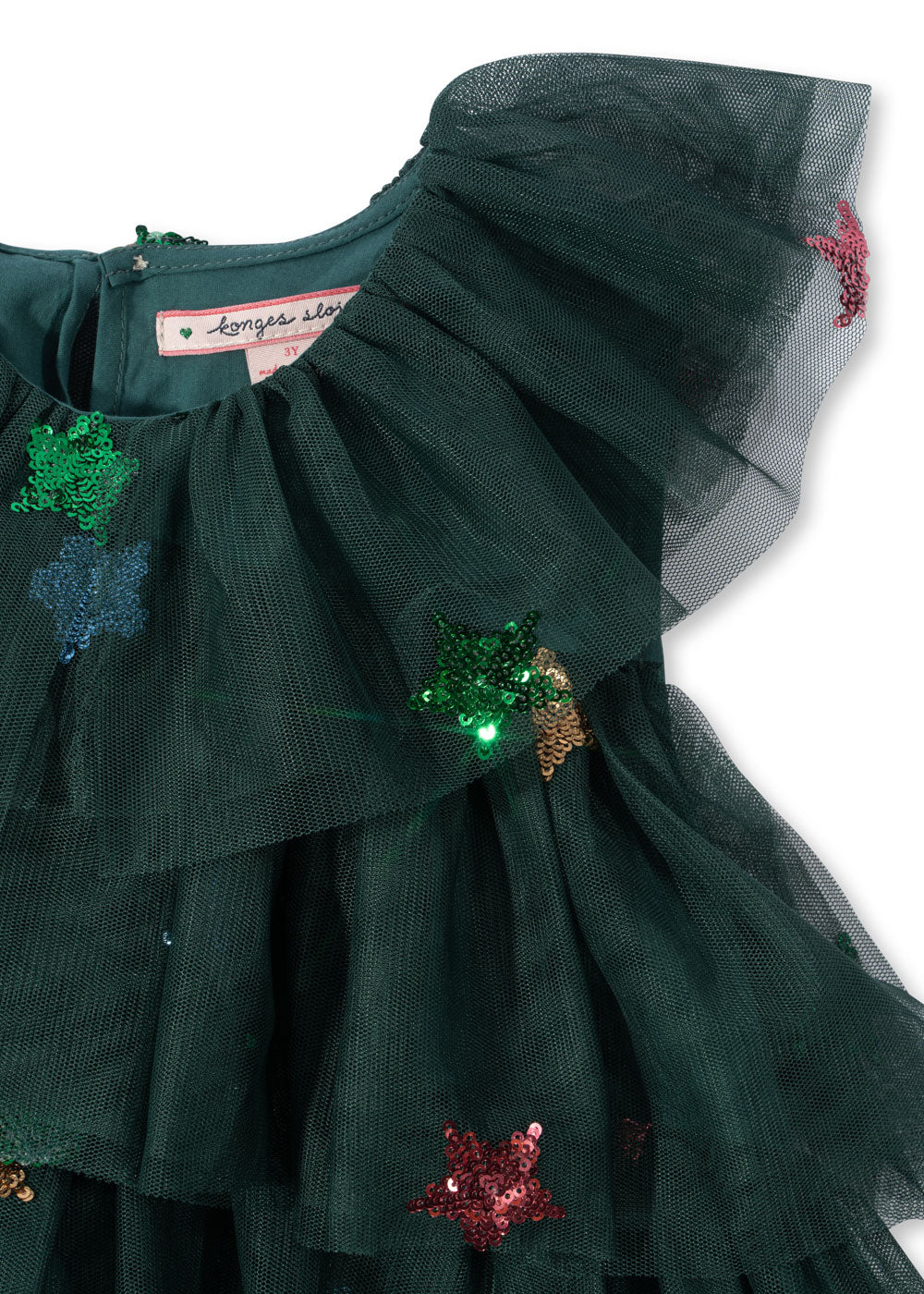 YVONNE Christmas Sleeveless Tulle Dress Hunter Green