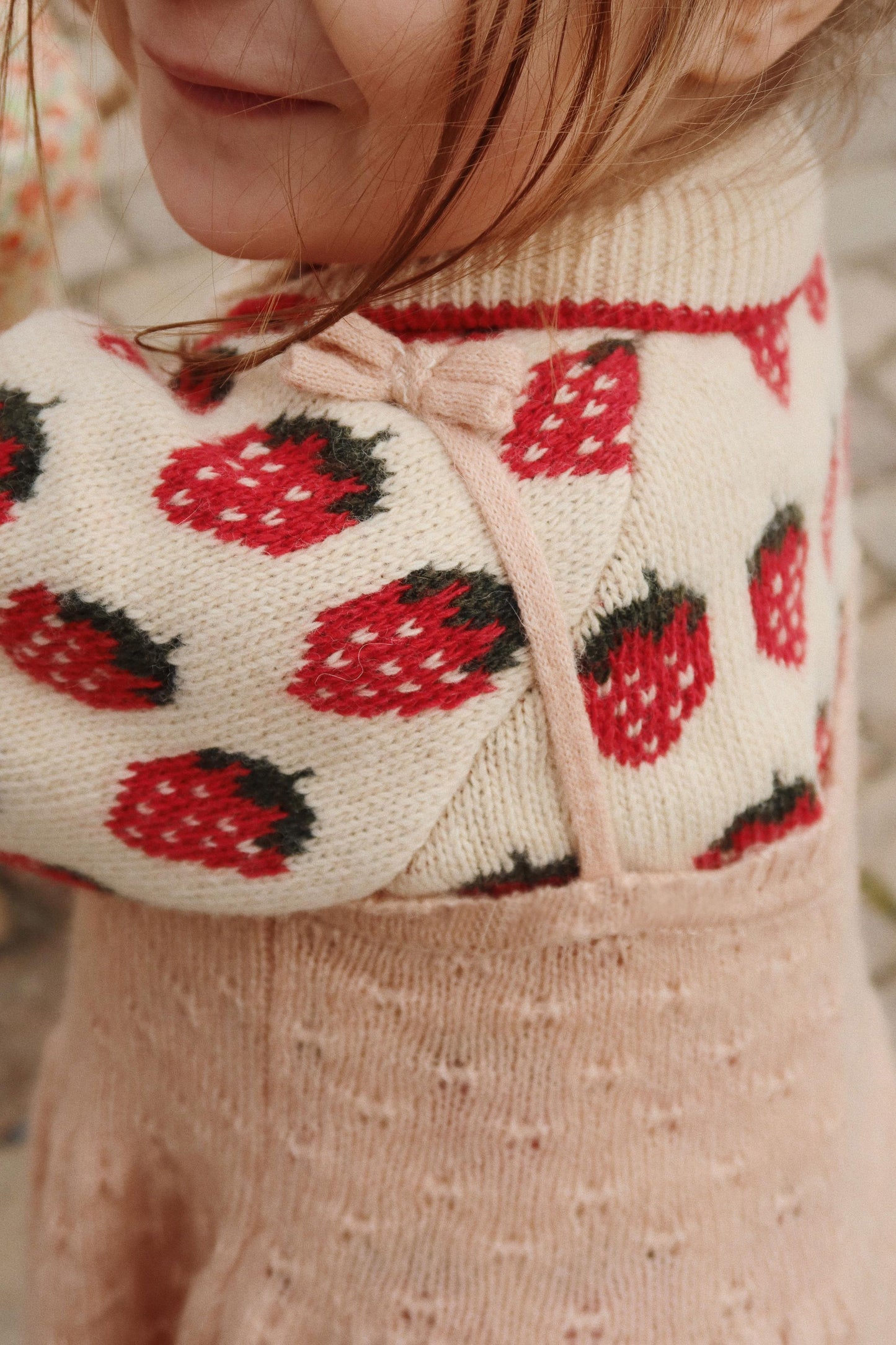 BELOU Wool KNIT Collar Cardigan Strawberry