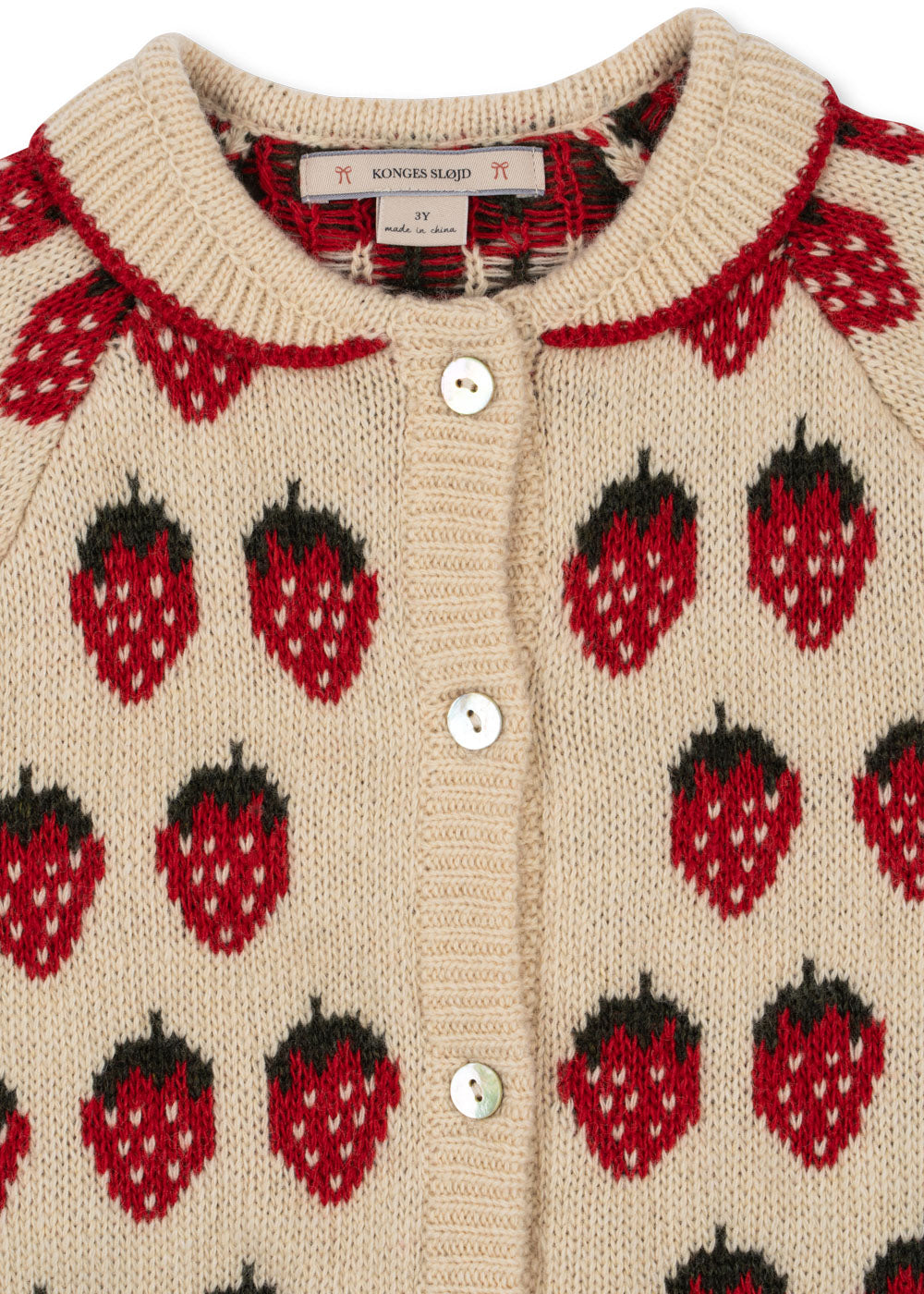 BELOU Wool KNIT Collar Cardigan Strawberry