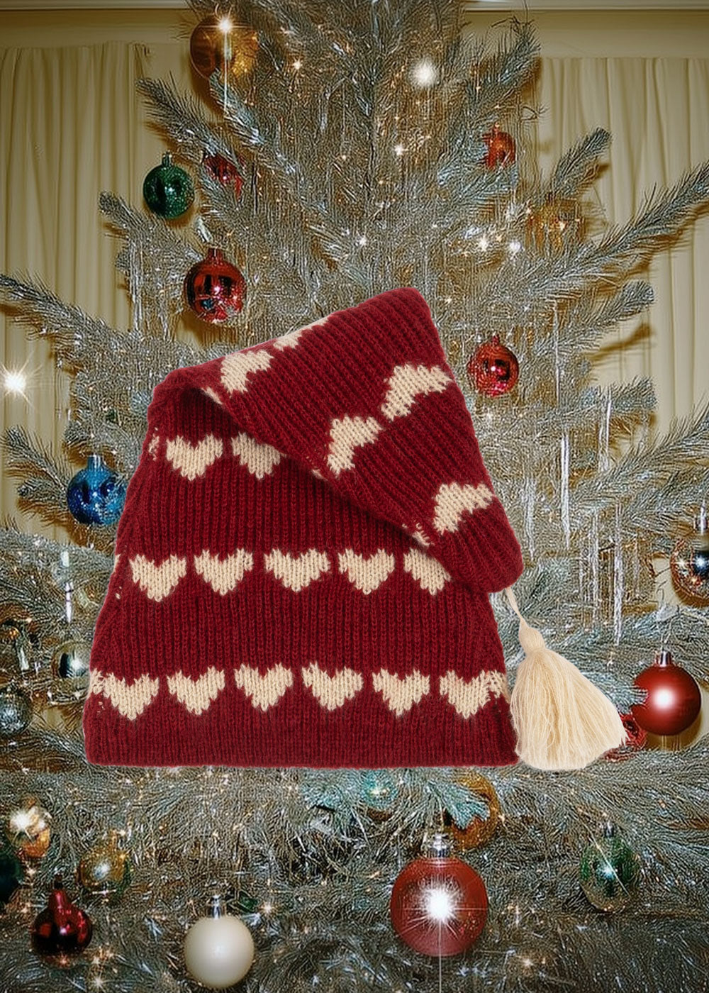 LAULA Christmas Wool Hat Hearts