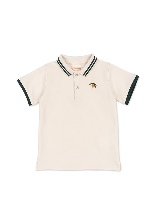 FLORIAN ORGANIC COTTON SHORT SLEEVES COLLAR POLO SHIRT GOTS WHITE