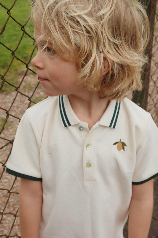 FLORIAN ORGANIC COTTON SHORT SLEEVES COLLAR POLO SHIRT GOTS WHITE