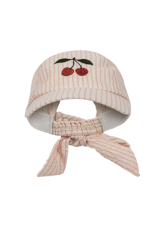 ELLIE BOW CAP GOTS CHERRY