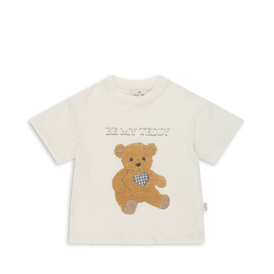 ERA Short Sleeves Cotton Teddy Bear Tee Cream