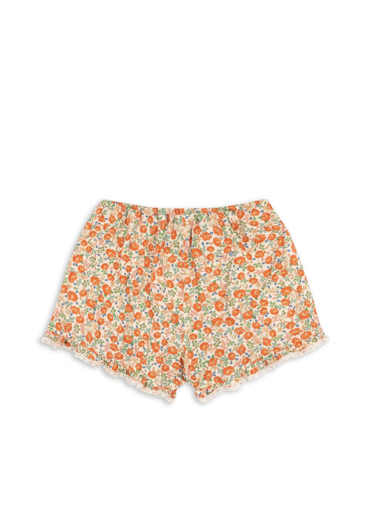 VERBENA Summer Blossom Floral Ruffle Shorts Organic Cotton Flower Printed