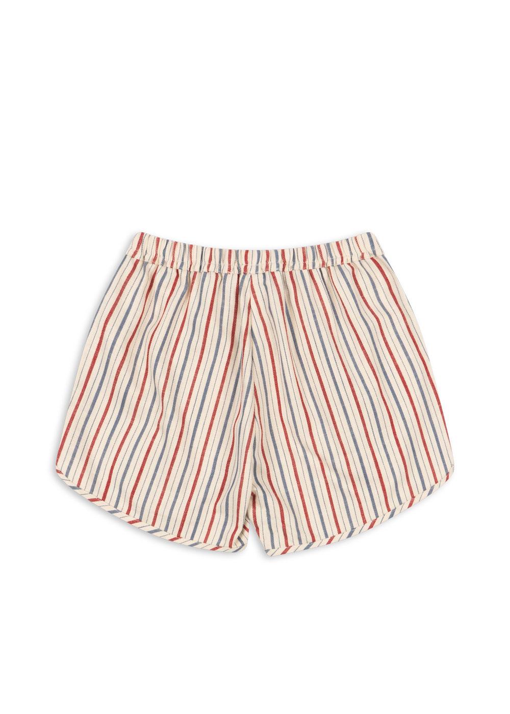 Marlon Stripe Organic Cotton Shorts Anchor Embroidery
