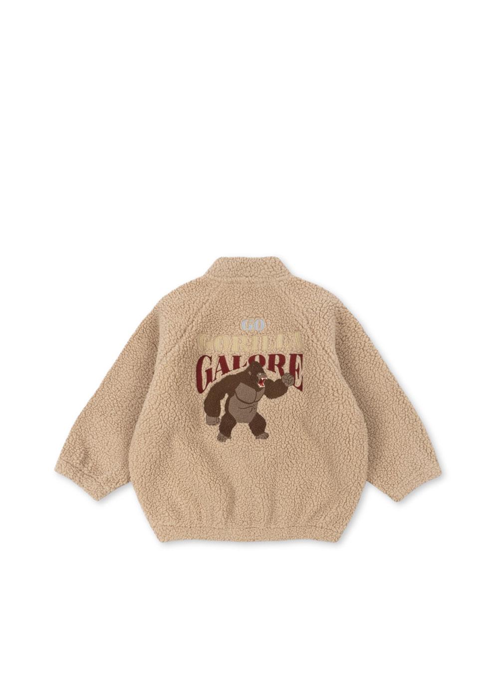 JAZZ Teddy Fleece Bomber Jacket Gorilla Embroidery