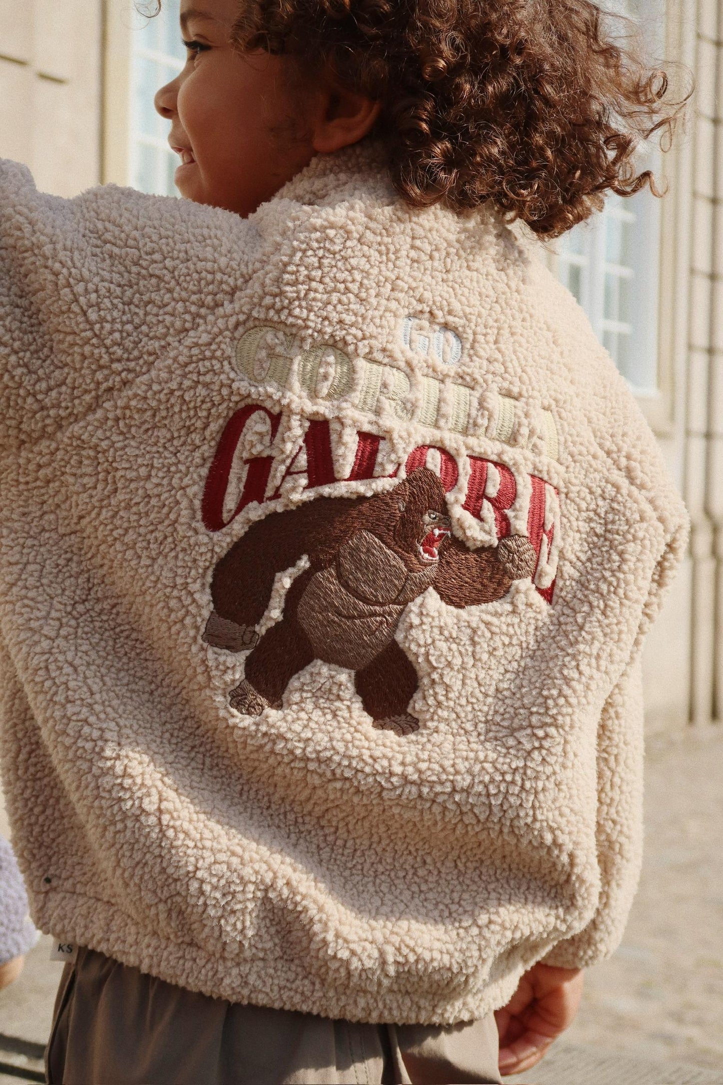 JAZZ Teddy Fleece Bomber Jacket Gorilla Embroidery