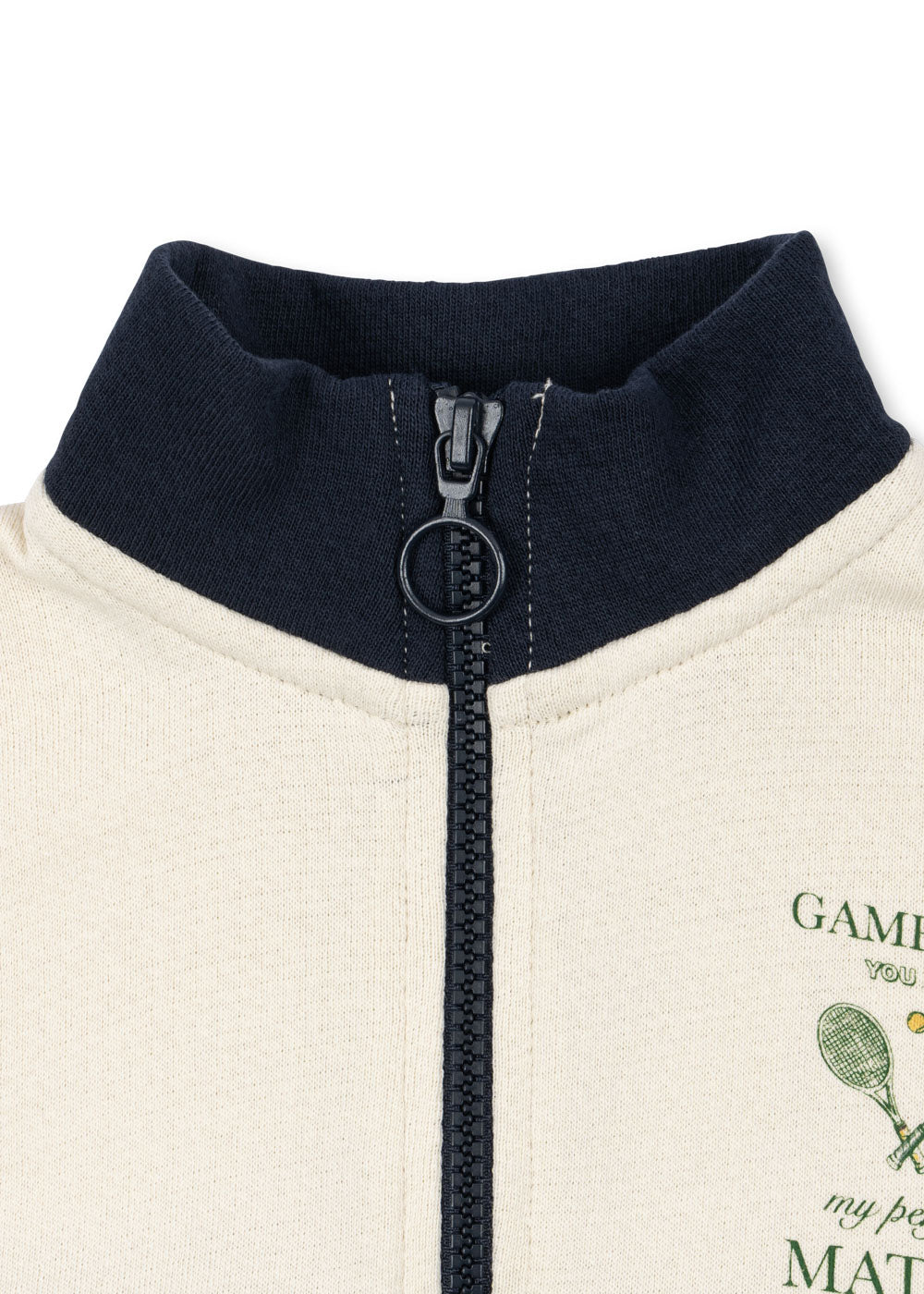 LOUPY LOU Organic Cotton Half Zip Sweat Dark Navy