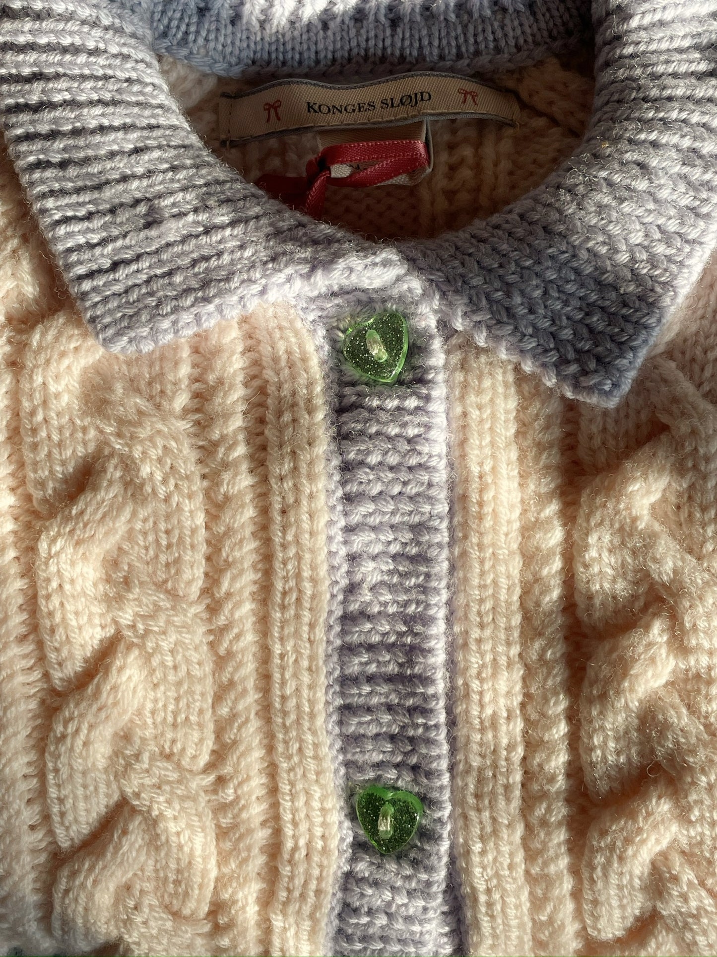 Emma Cable Knit Merino Wool Cardigan White