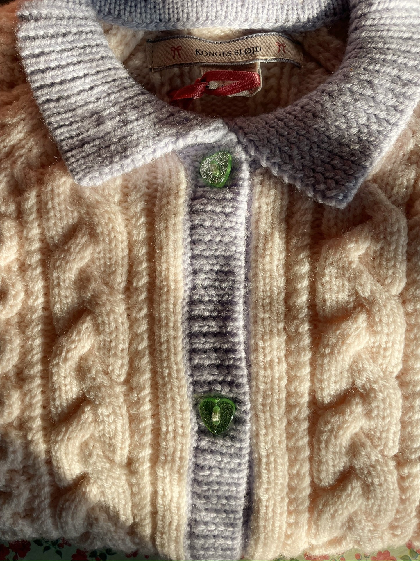 Emma Cable Knit Merino Wool Cardigan White