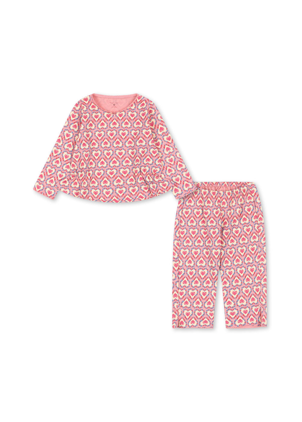 Drey Heart Printed Lounge Set Pink