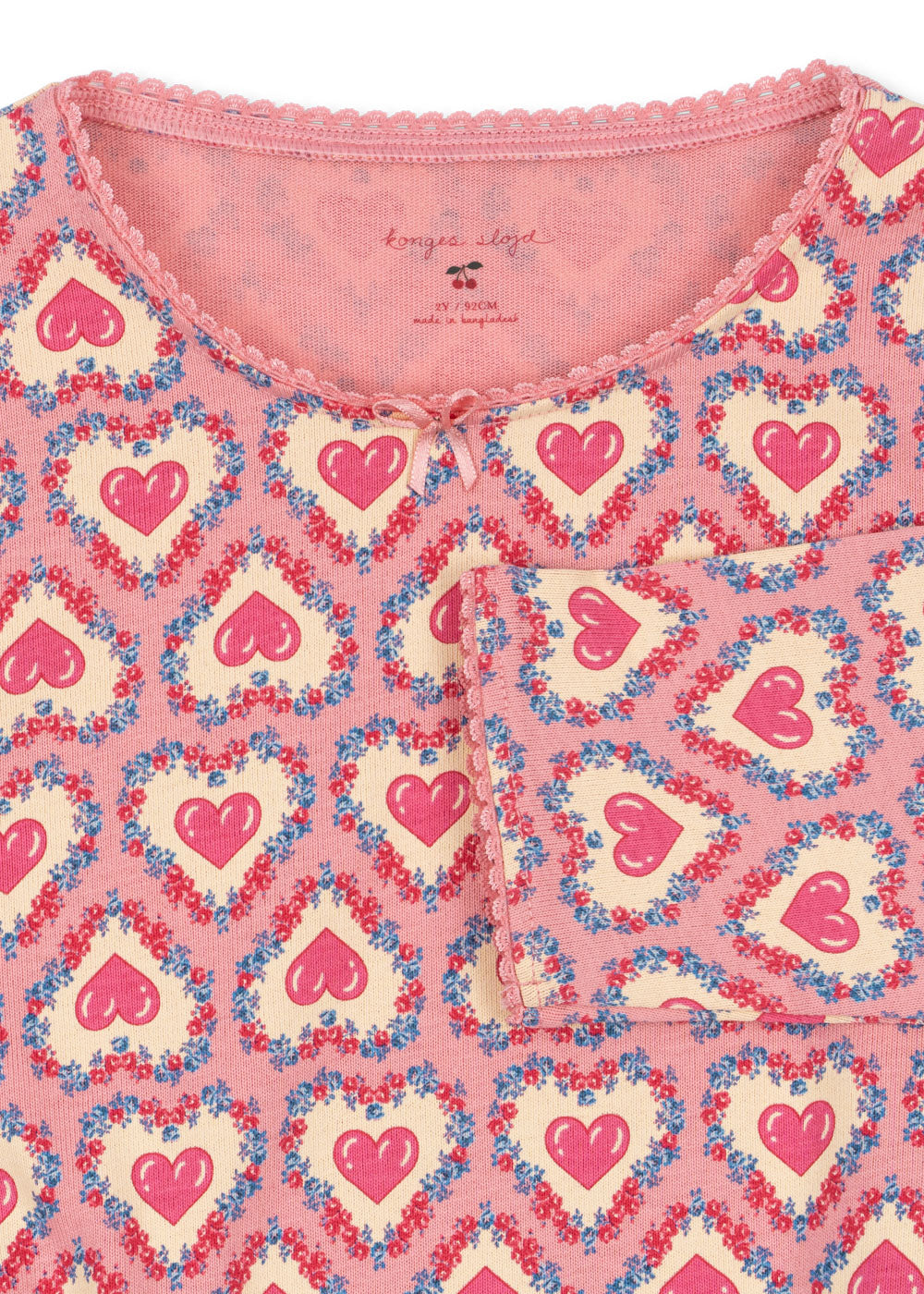 Drey Heart Printed Lounge Set Pink