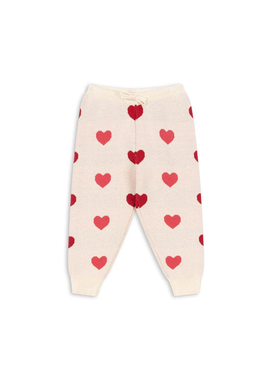 LAPIS Organic Cotton Knit Trousers Hearts