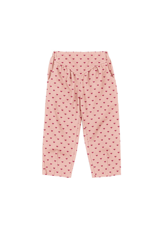NOLA Organic Cotton Hearts Printed Pants Pink