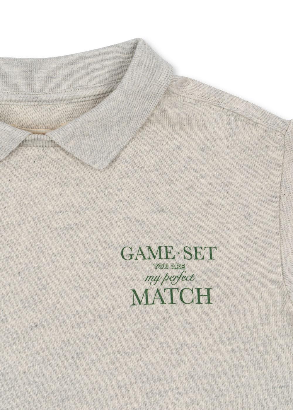 SPOTTY Long Sleeves Organic Cotton Polo Off White Melange