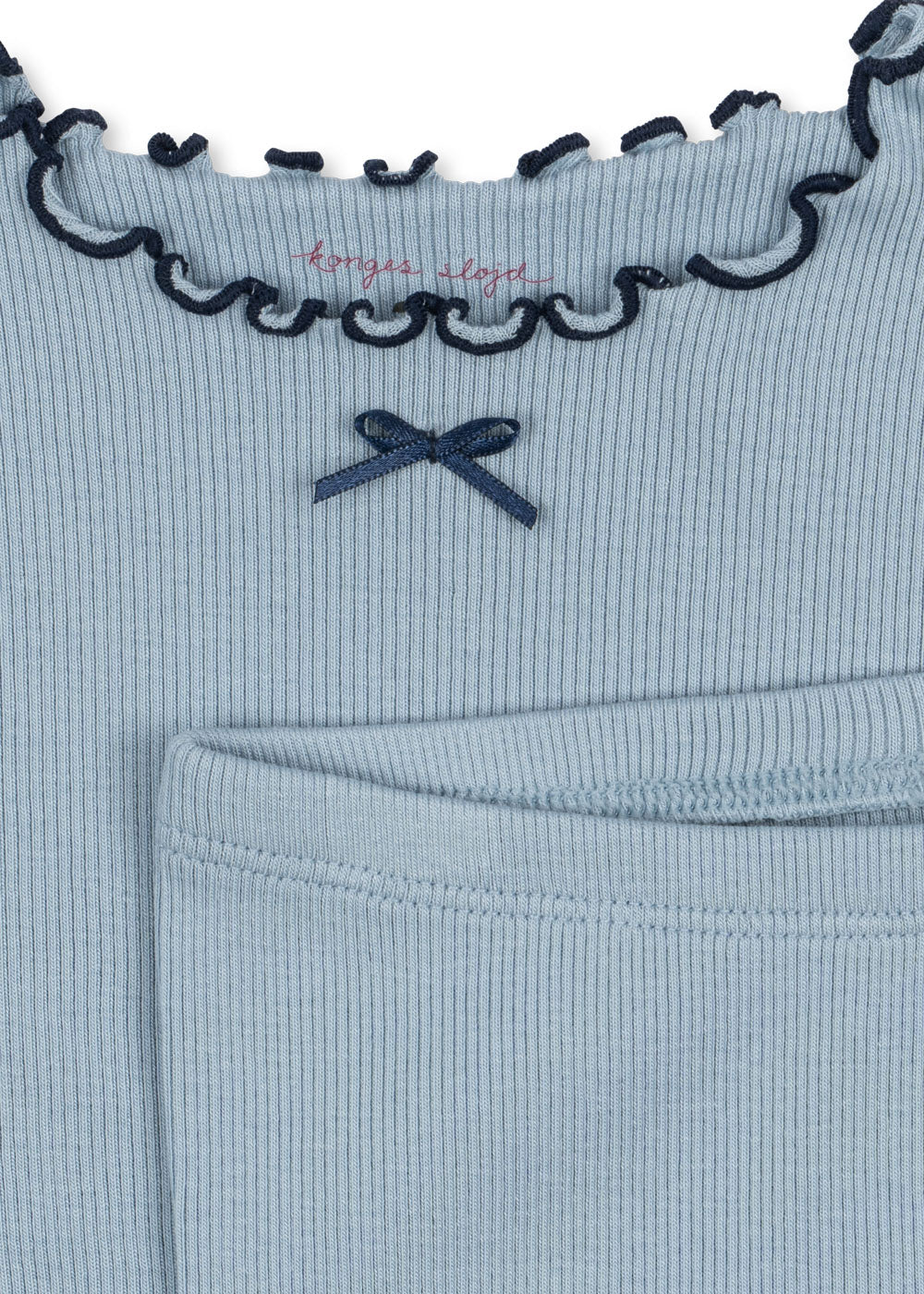 RIVI Organic Cotton Basics Ribbed Kids Loungewear Set Sky Blue