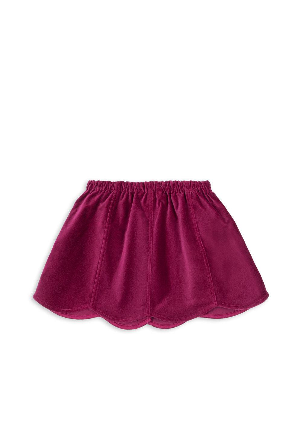BARBARA Velvet Heart Button Skirt Burgundy