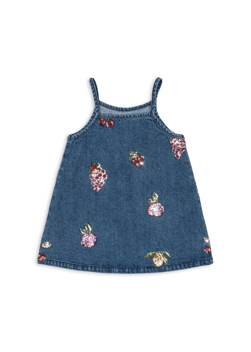 MAGOT Sequin Organic Cotton Strap Dress Blue