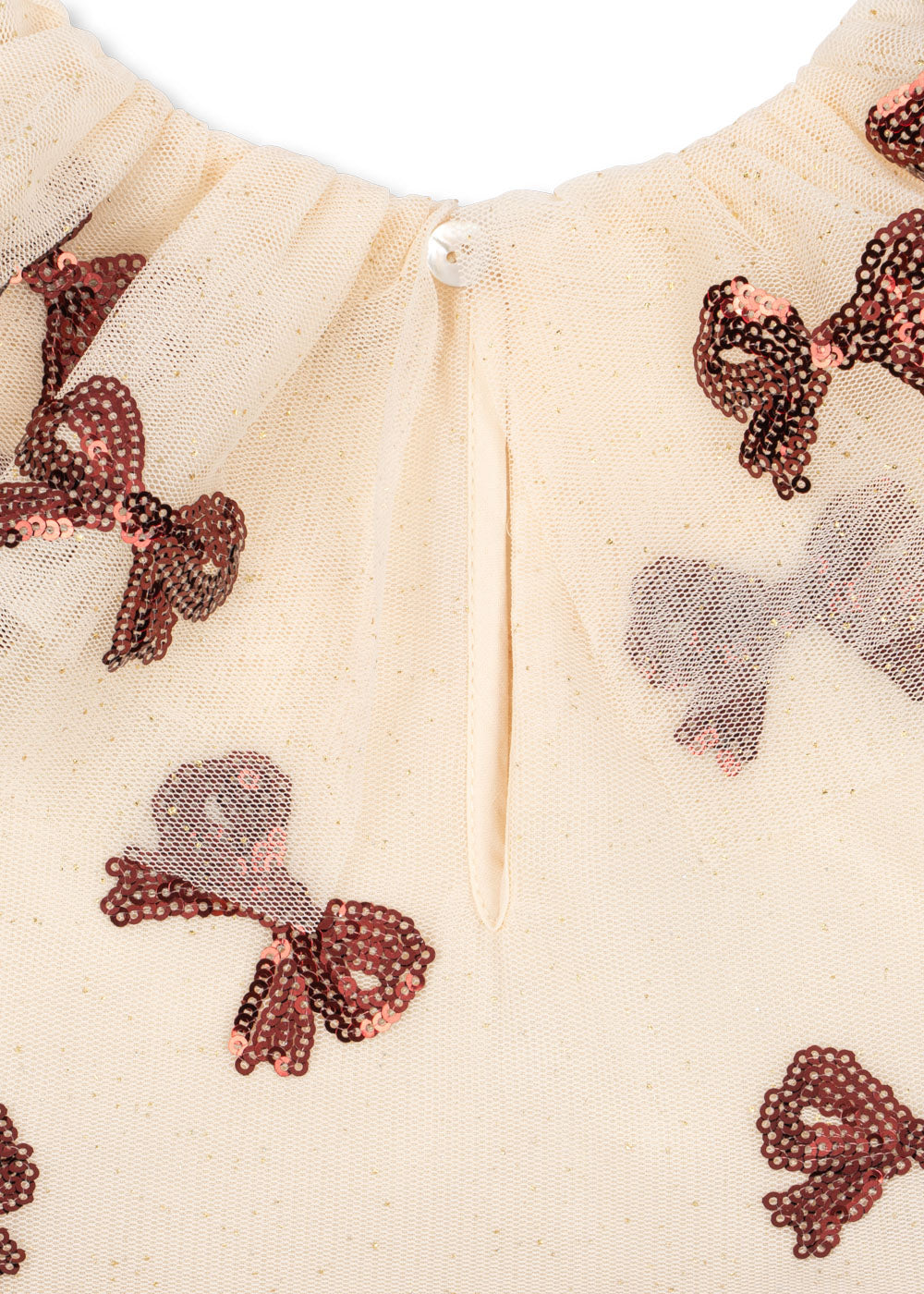 YVONNE Sleeveless Tulle Sequin Bow Dress