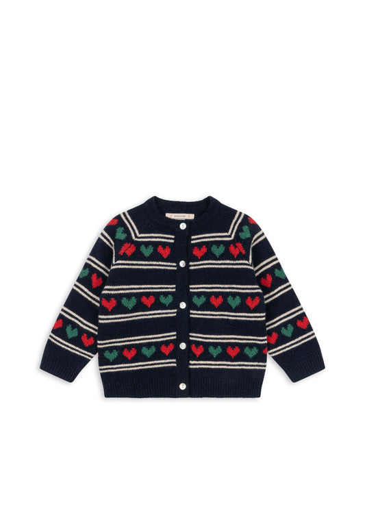 BELOU Holidays Heart Wool Knit Cardigan Heart