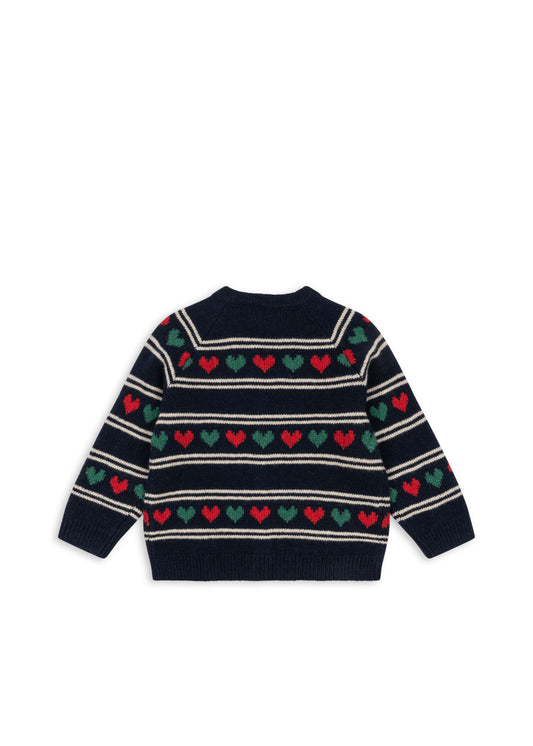 BELOU Holidays Heart Wool Knit Cardigan Heart