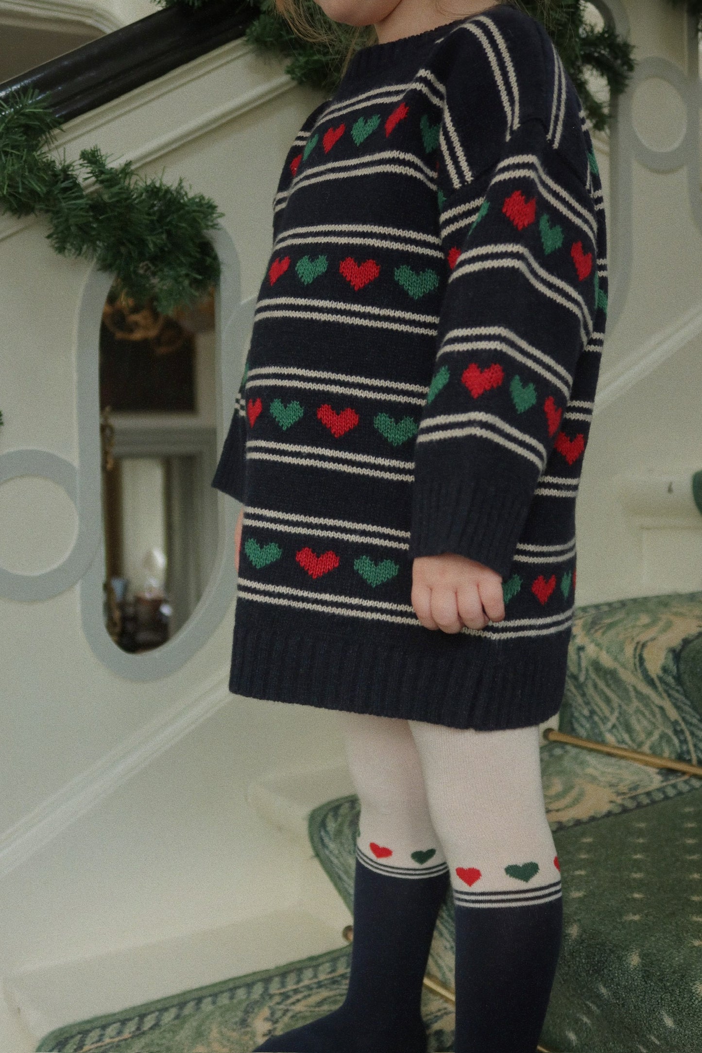 BELOU Holidays Heart Wool Knit Dress Heart