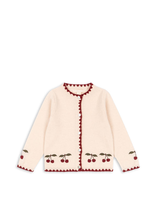 COLLETTE Wool Cherry Cardigan Off White