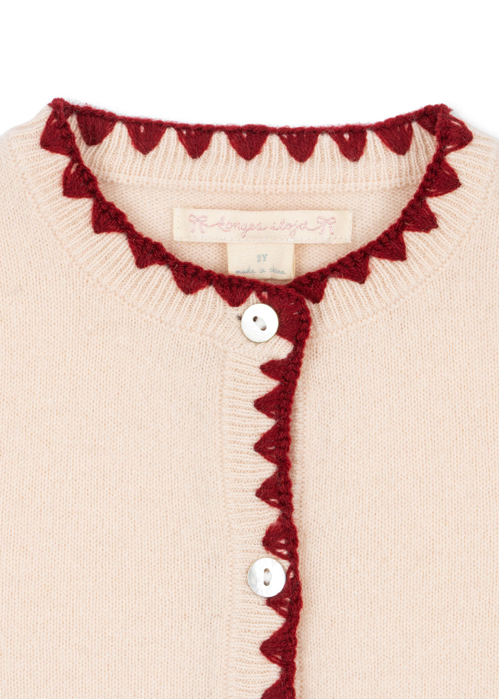 COLLETTE Wool Cherry Cardigan Off White