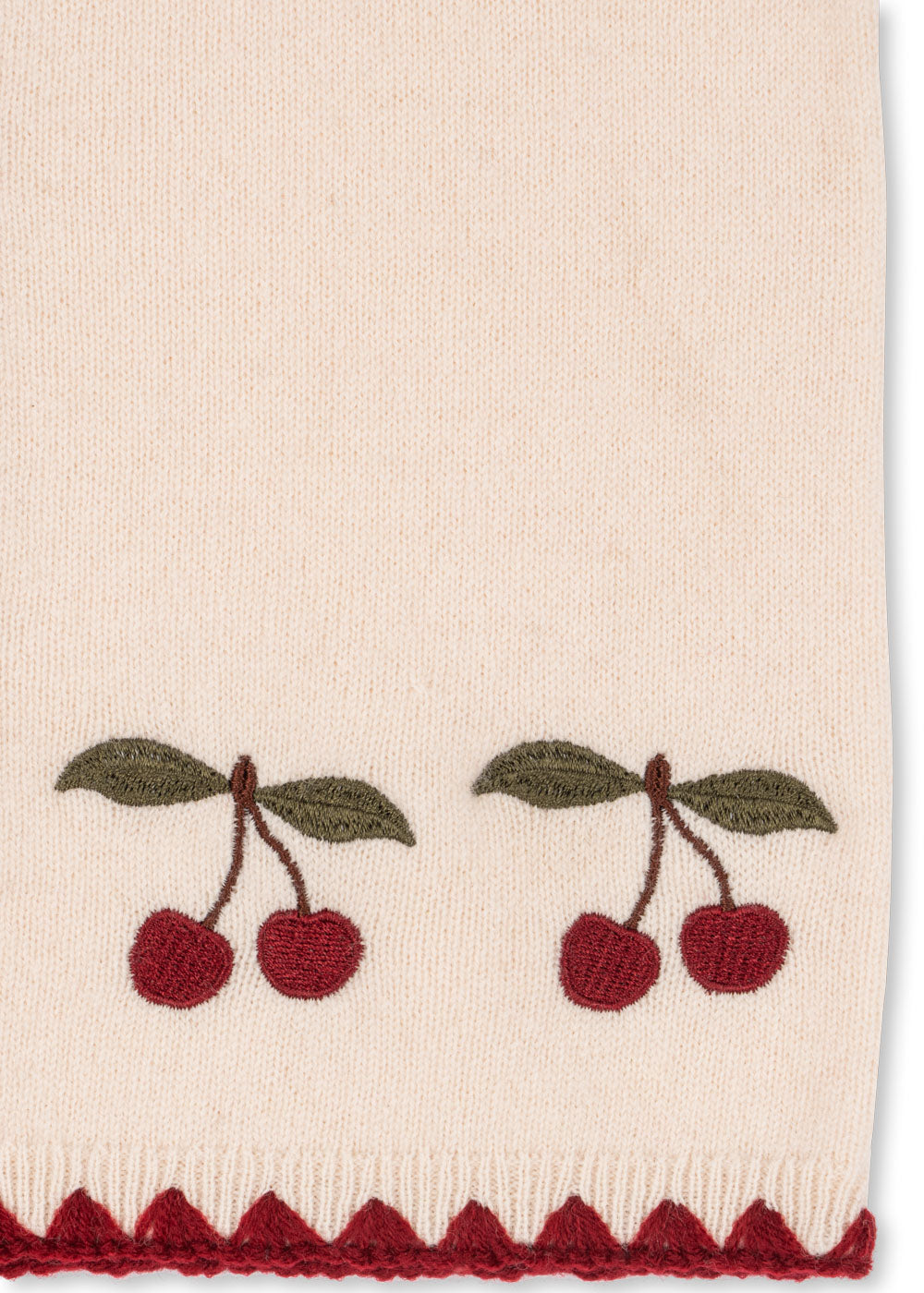 COLLETTE Wool Cherry Cardigan Off White