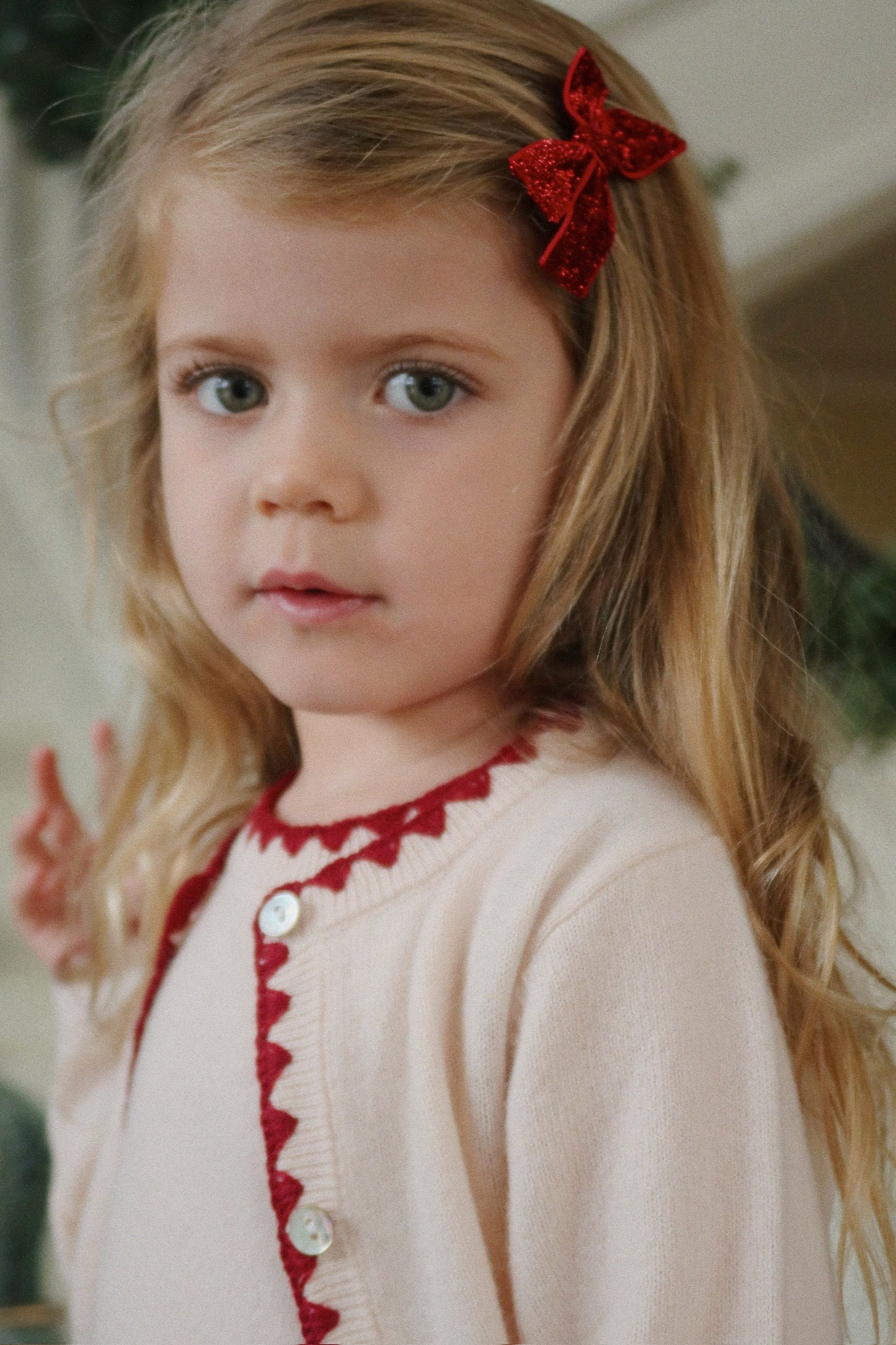 COLLETTE Wool Cherry Cardigan Off White