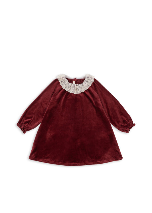 VENOLA Long Sleeves Collar Christmas Holiday Dress Red