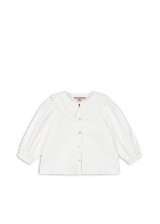 COEUR Girls Vintage Collar Organic Cotton Shirt White