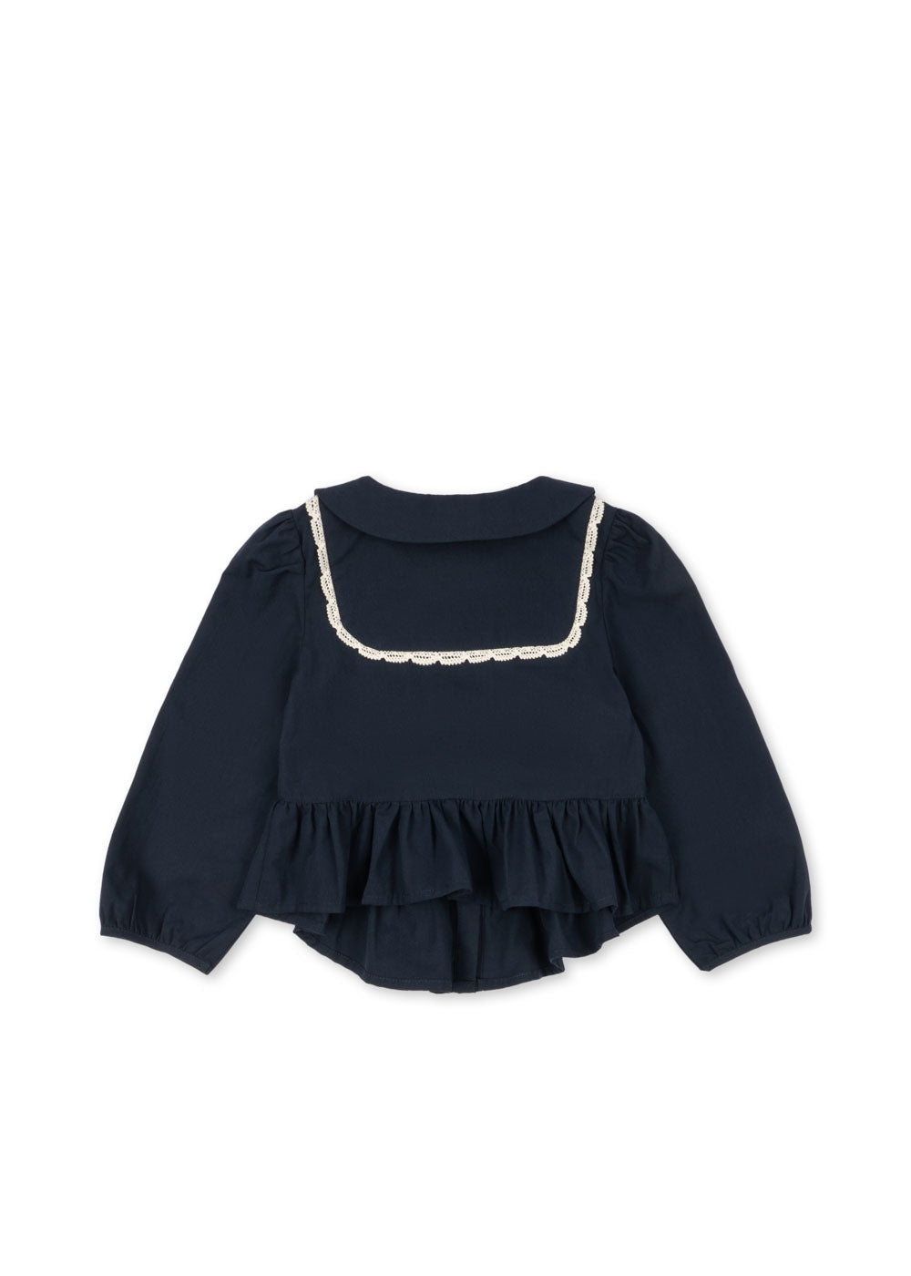 EMMY Embroidered Peplum Shirt Navy