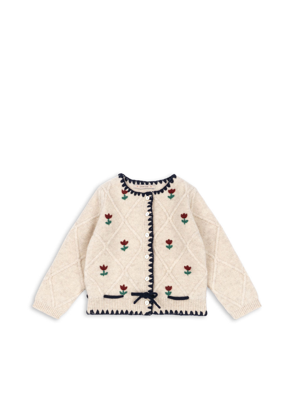 ISKA Embroidered Knit Cardigan White