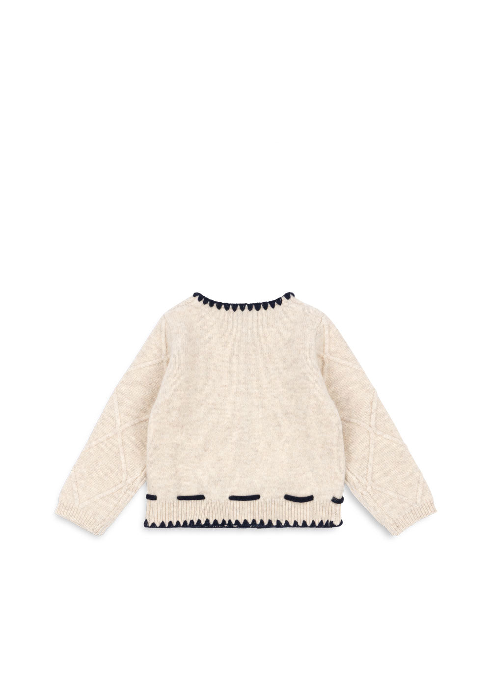 ISKA Embroidered Knit Cardigan White