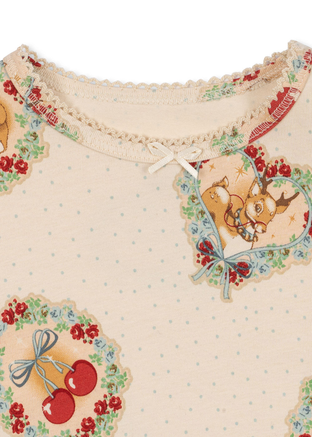 Christmas Kids Organic Cotton Basic Pyjama Blouse Set Deer Diary