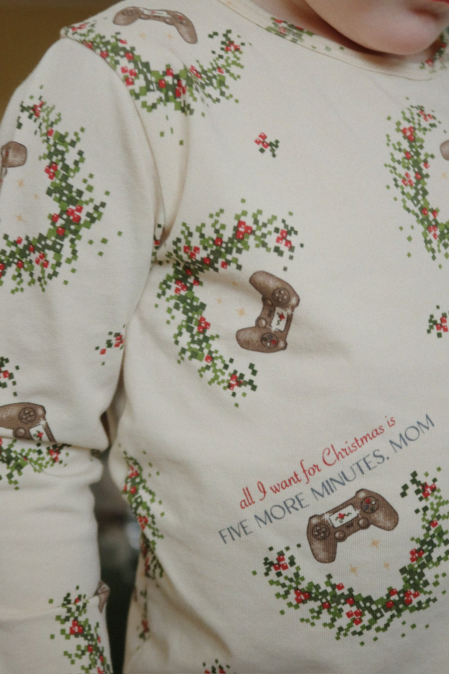 Christmas Kids Organic Cotton Basic Pyjama Blouse Set Gamer