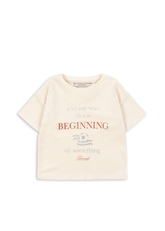 ITTY TEE Organic Terry Cotton Oversized Graphic T-Shirt Antique White