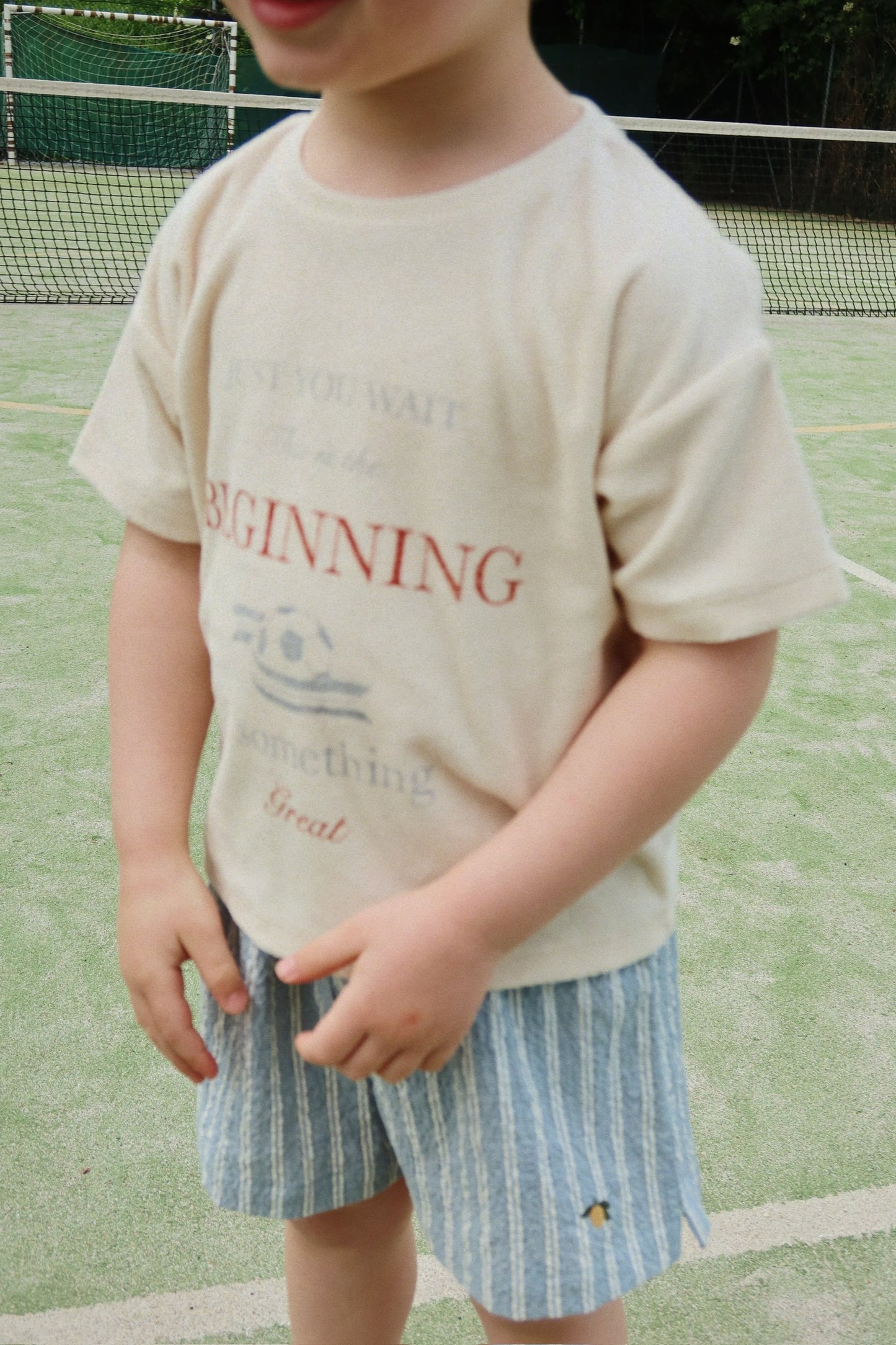 ITTY TEE Organic Terry Cotton Oversized Graphic T-Shirt Antique White