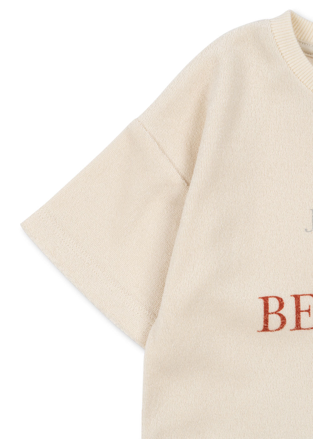 ITTY TEE Organic Terry Cotton Oversized Graphic T-Shirt Antique White