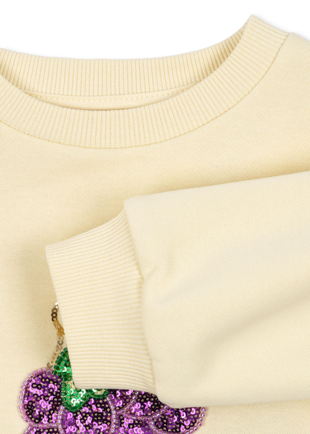 Lou Sequin Sweatshirt Long Sleeves Organic Cotton Pullover Sea Mist